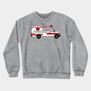 Ambulance cartoon illustration Crewneck Sweatshirt